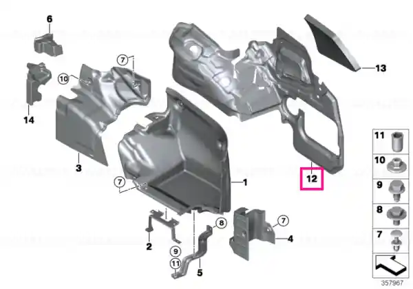 Reduceri Sound insulation trunk right - BMW
