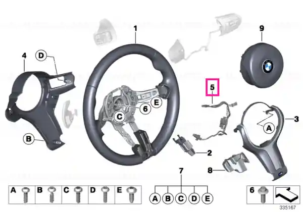 connecting line, steering wheel - BMW Vezi acum