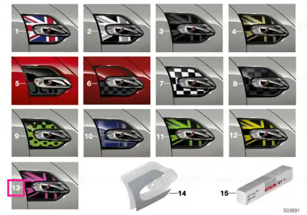 Popular Set decorativ cu pernă MINI RAY PINK - BMW - Mini