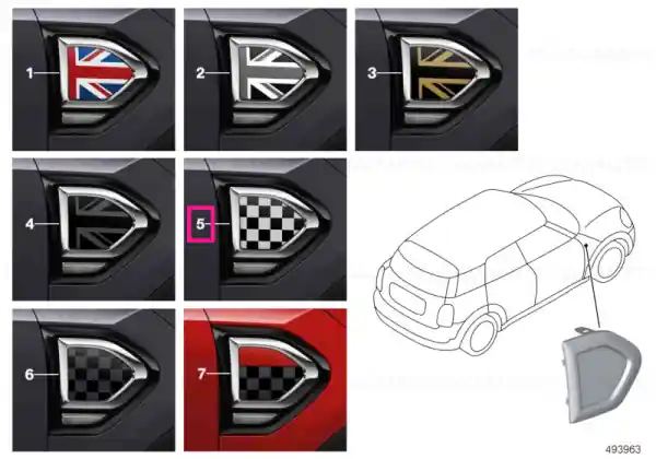 Retur ușor Set decorativ cu pernă CHECKERED B/W - BMW - Mini