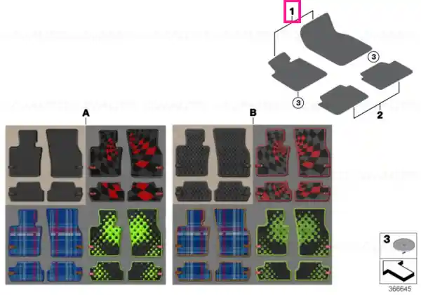 Floor mats, textile, front ESSENTIAL-BLACK - BMW - Mini Preferatul clienților