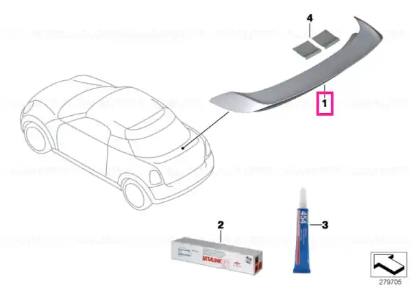 JCW rear spoiler - BMW - Mini Plată sigură
