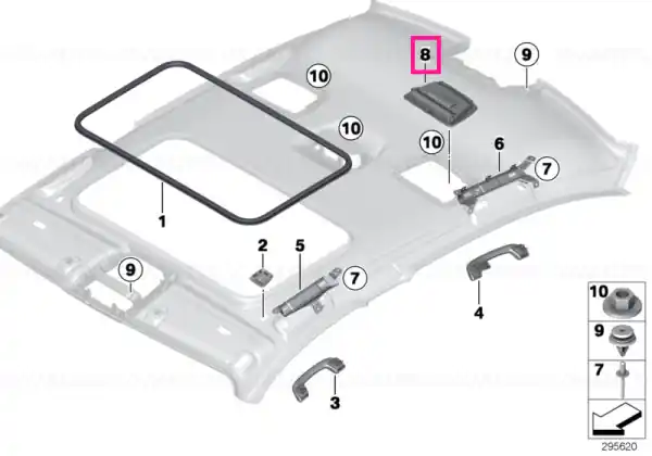 Vanity mirror, rear EVERESTGRAU - BMW Ieftin