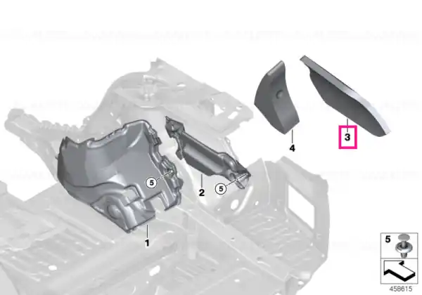 Sound insulation, side panel, rear right - BMW Livrare expres