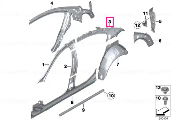 Doar azi Left interior column C - BMW