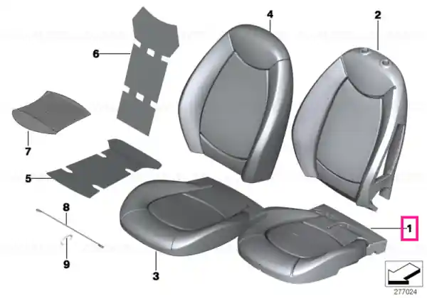 Cumpără online Upholstery, base seat, imitation leather CIS,K9 - BMW - Mini