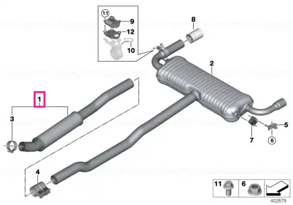 Front silencer - BMW Reducere specială