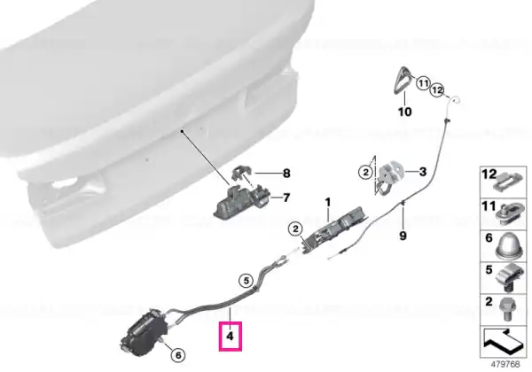 Trunk lid power lock drive - BMW Reducere specială