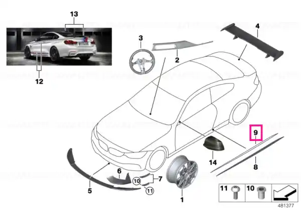 Adhesive tape side sill insert M4 DTM - BMW Premium