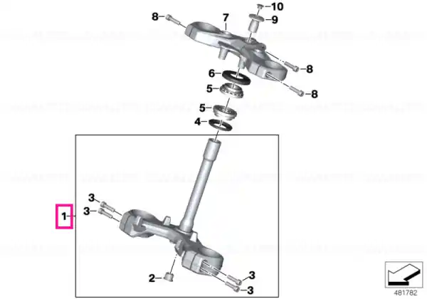 Lower fork cross brace - BMW Motorrad Doar azi