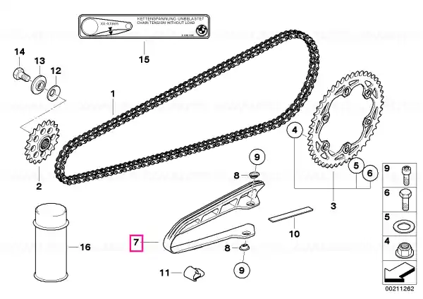 Livrare expres Chain slide rail, link - BMW Motorrad