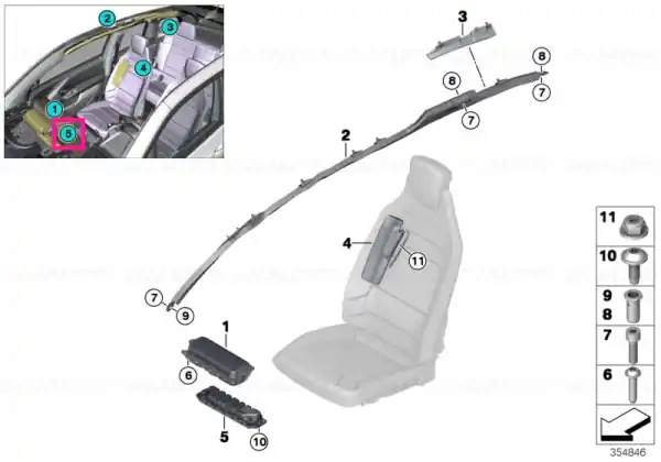 Preferatul clienților Airbag, knee protection, left - BMW