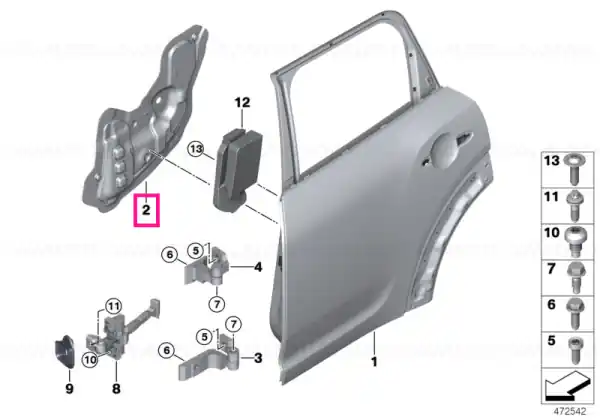 Premium Sound insulating door rear right - BMW - Mini
