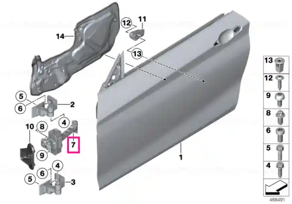 Disponibil imediat Door brake, front left - BMW
