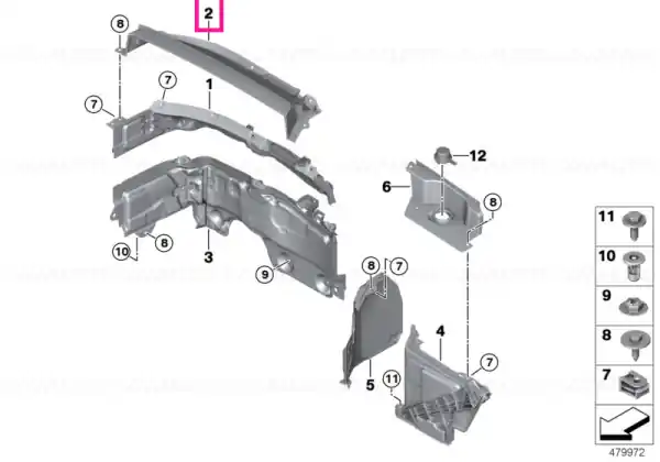 Preț redus Bulkhead, upper section, front - BMW