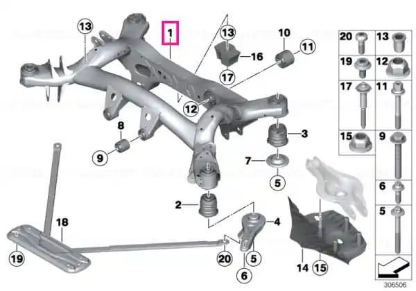 Expediere rapidă Rear axle carrier - BMW