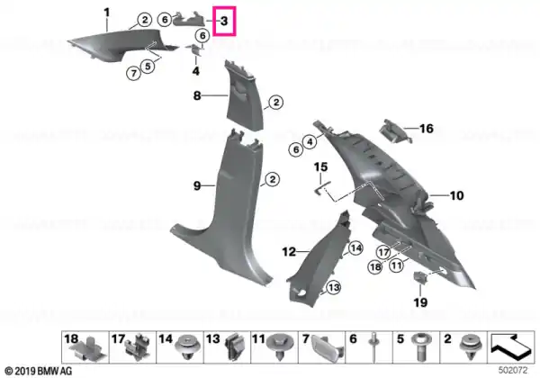 Deformation plate, A-pillar, right - BMW Reduceri