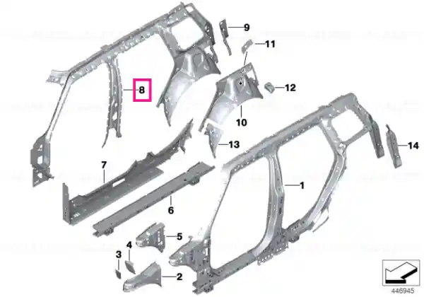Expediere rapidă Right interior side frame - BMW - Mini