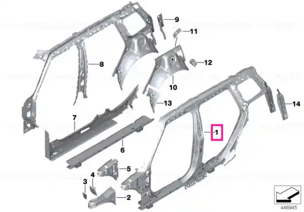Livrare rapidă Side frame, middle right - BMW - Mini