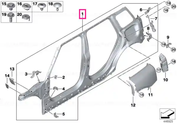 Side frame, exterior, left - BMW - Mini Noutate