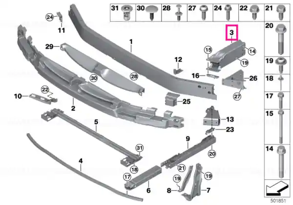 Deformation element right - BMW Super ofertă