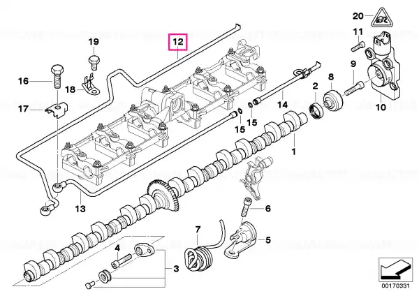 Oil spray tube, inlet side ZYL. 7-12 - BMW Cumpărături sigure