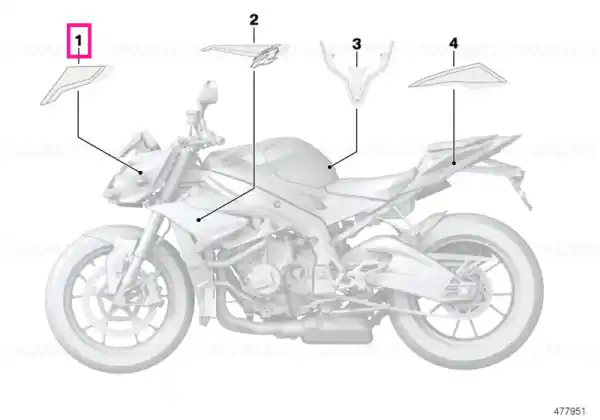 Ieftin Decor fairing top section, right - BMW Motorrad