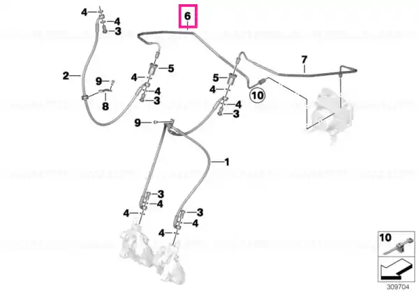 Brake pipe control circuit, front - BMW Motorrad Retur gratuit