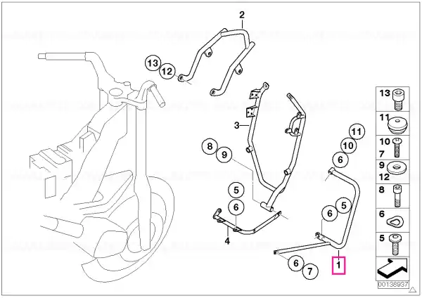 Right safety bar, authorities CR - BMW Motorrad Preț mic