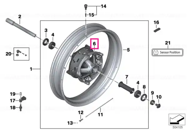 Wheel hub, front - BMW Motorrad Calitate înaltă