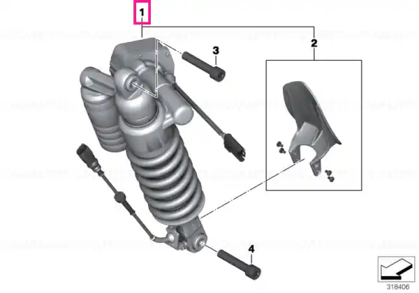 Spring strut ESA, rear - BMW Motorrad Disponibil imediat