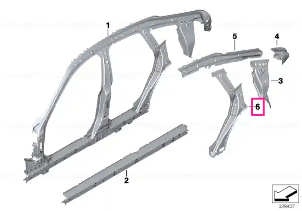 C-pillar support, left - BMW Preț mic