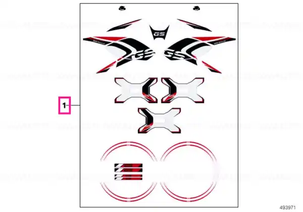 Plată securizată Sticker set GS K50 MUE - BMW Motorrad