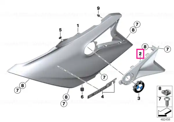 Plaque holder, right - BMW Motorrad Bestseller