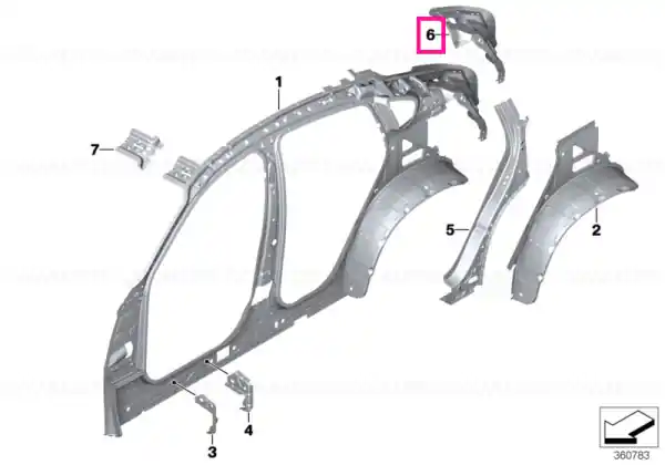 reinforcement D-piller inside left - BMW Reduceri