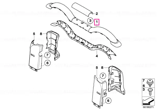 Ornament bara rasturnare crom sus - BMW - Mini Transport gratuit