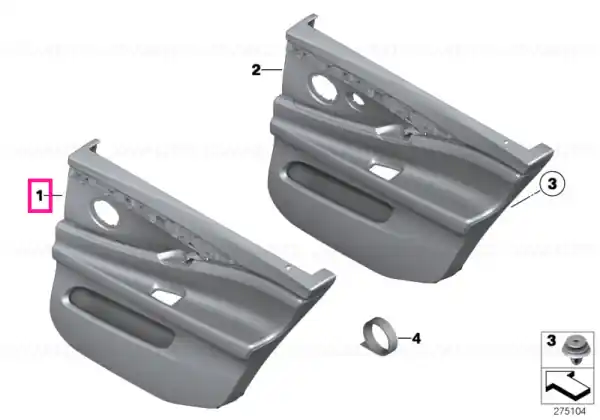 Door lining leather rear left ELFENBEINWEISS - BMW Mai ieftin