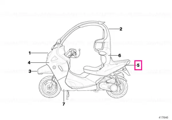 Calitate înaltă Panou lateral spate stanga aprimat - BMW Motorrad