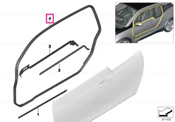 Garnitura etansare usa dreapta - BMW Expediere rapidă