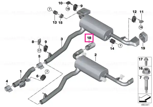 Ornamnet evacuare, black chrome - D=80MM - BMW Seria 5 G30 G31, Seria 6 G32 GT Ofertă