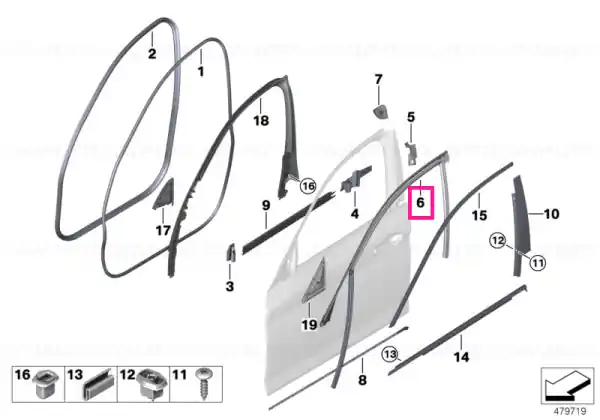 Super ofertă Window guide, left front door - BMW