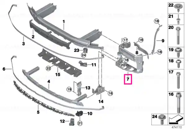Cumpărături sigure Crash reinforcement, left - BMW