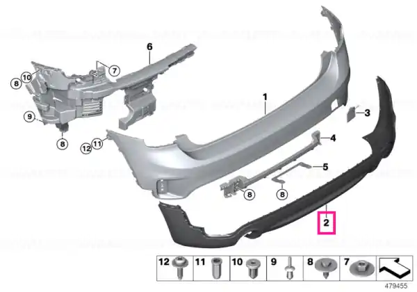 Plată sigură Black band, rear bottom JCW PDC - BMW - Mini