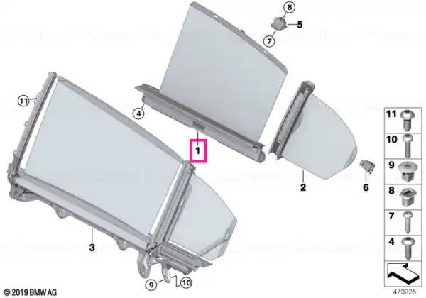 Sun blind, right - BMW Livrare gratuită