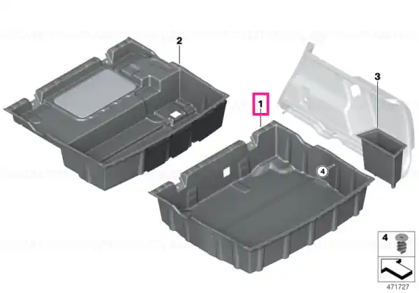 Reducere Storage troug luggage trunk floor - BMW