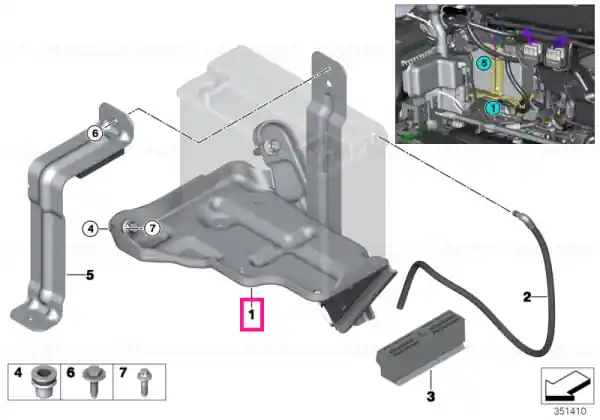 Tray for battery - BMW Super ofertă