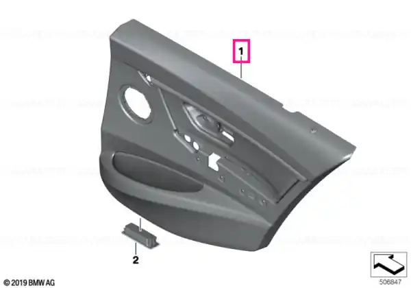 Door lining leather rear right SATTELBRAUN - BMW Bestseller
