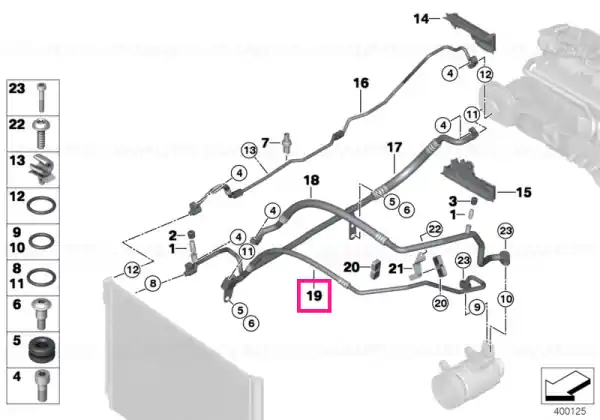 Pressure hose, compressor-condenser R1234YF - BMW Preț redus