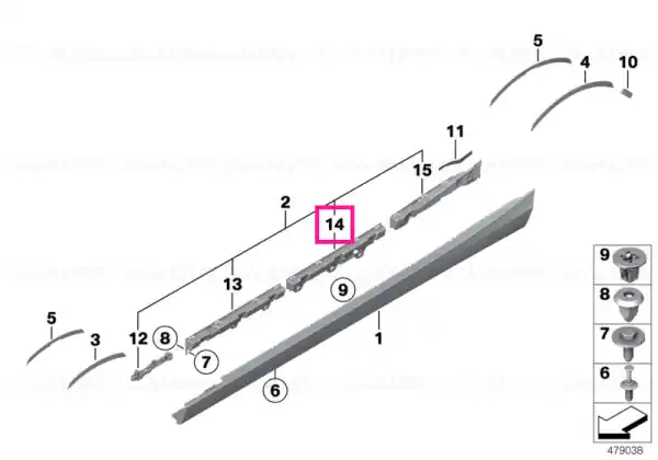 Ofertă exclusivă Retain.strip,side sill,middle rear right - BMW