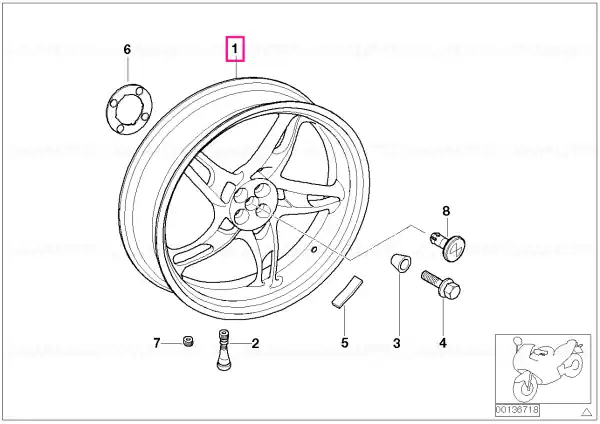 Calitate înaltă Rear wheel 5,00X17 FERRO - BMW Motorrad
